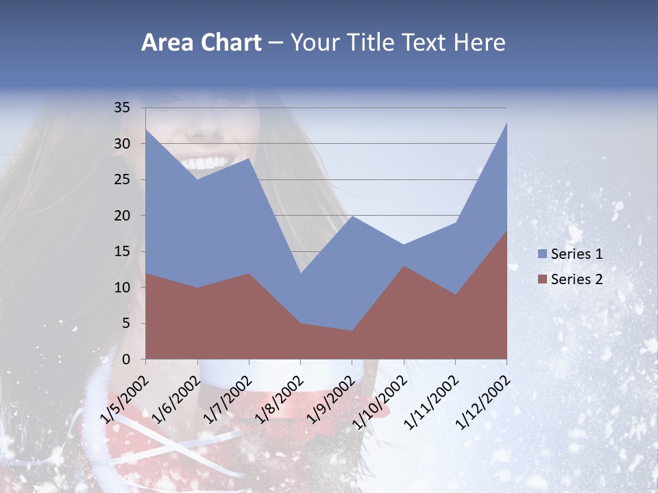 Christmas Ribbon Woman PowerPoint Template