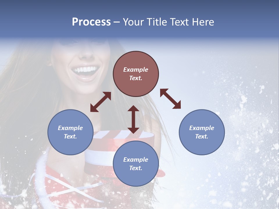 Christmas Ribbon Woman PowerPoint Template
