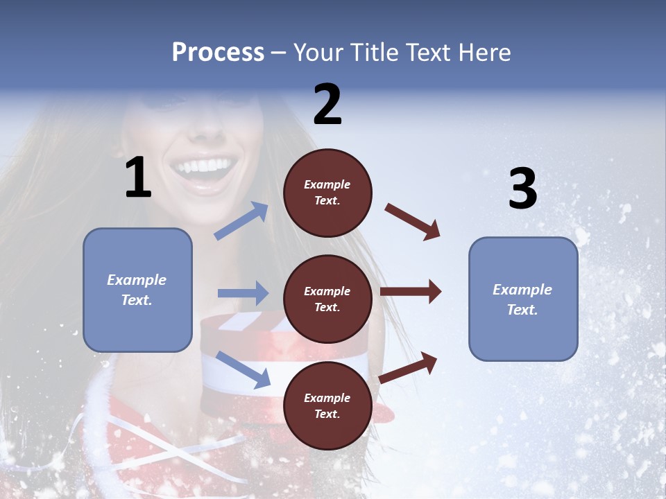 Christmas Ribbon Woman PowerPoint Template