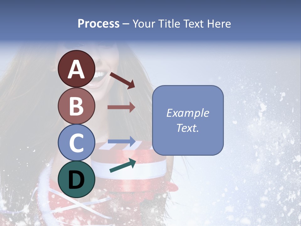 Christmas Ribbon Woman PowerPoint Template