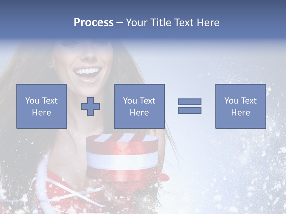 Christmas Ribbon Woman PowerPoint Template