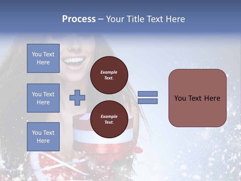 Christmas Ribbon Woman PowerPoint Template