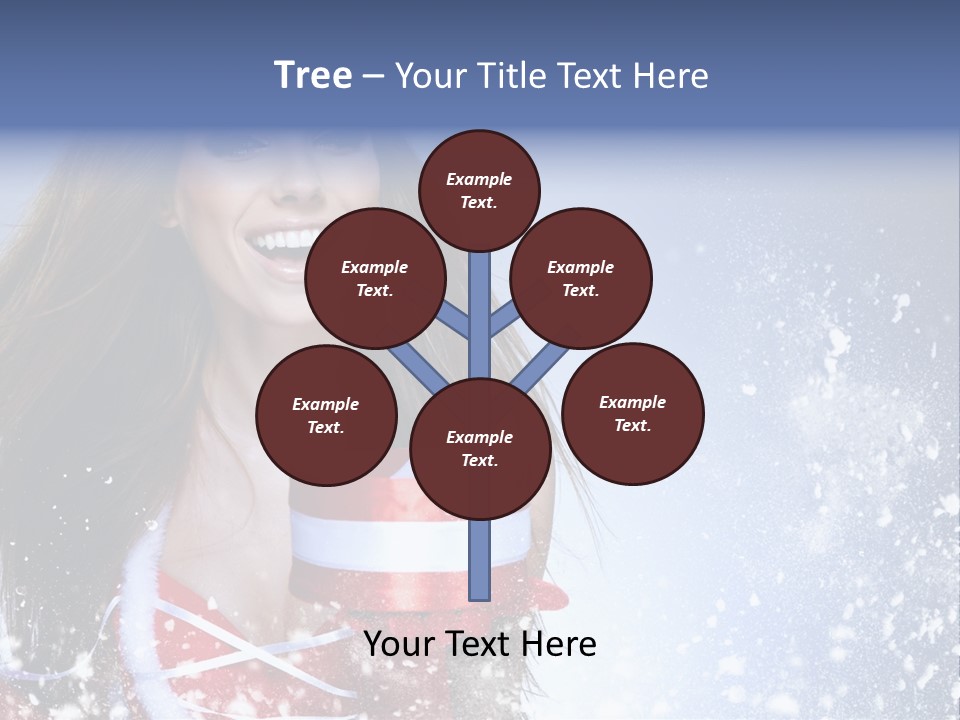 Christmas Ribbon Woman PowerPoint Template