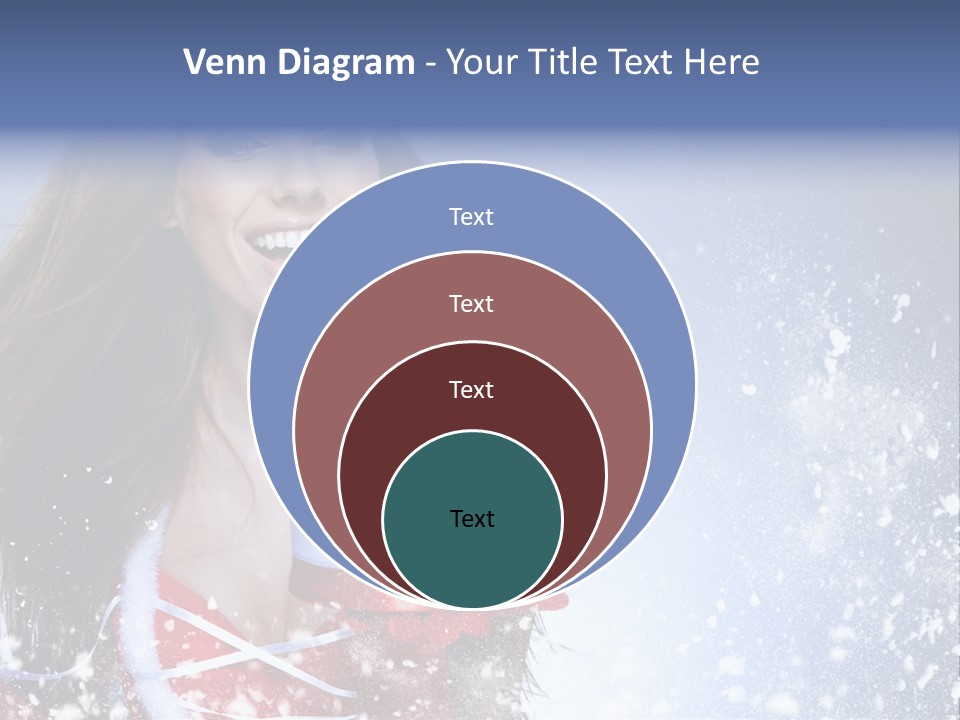 Christmas Ribbon Woman PowerPoint Template