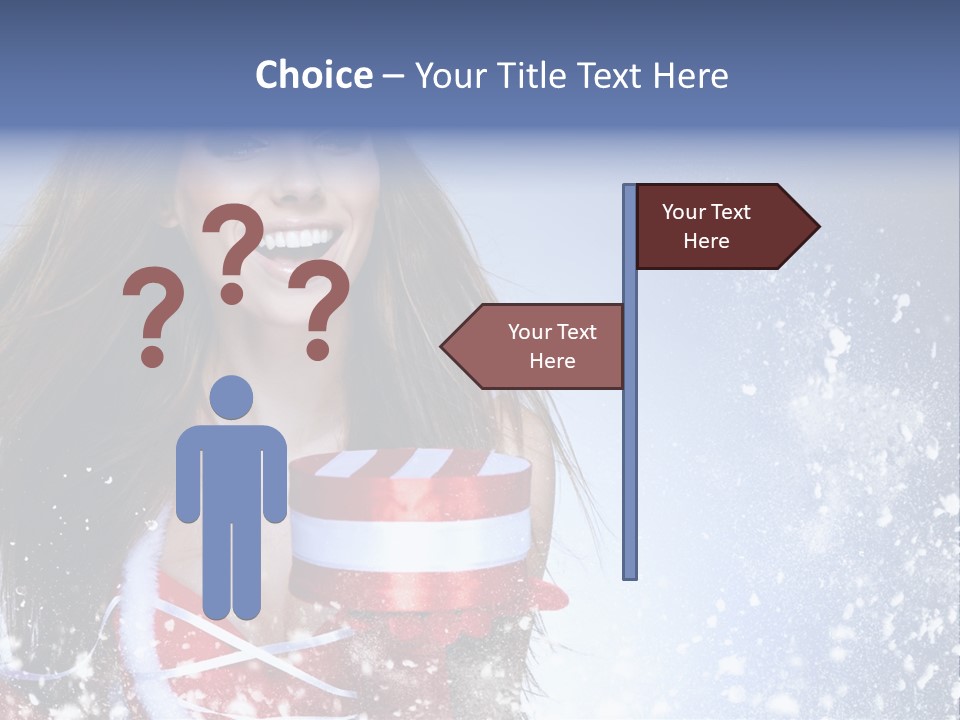 Christmas Ribbon Woman PowerPoint Template