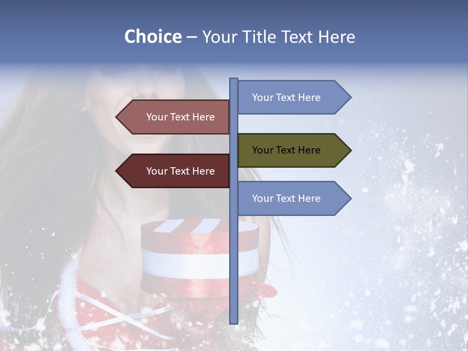 Christmas Ribbon Woman PowerPoint Template