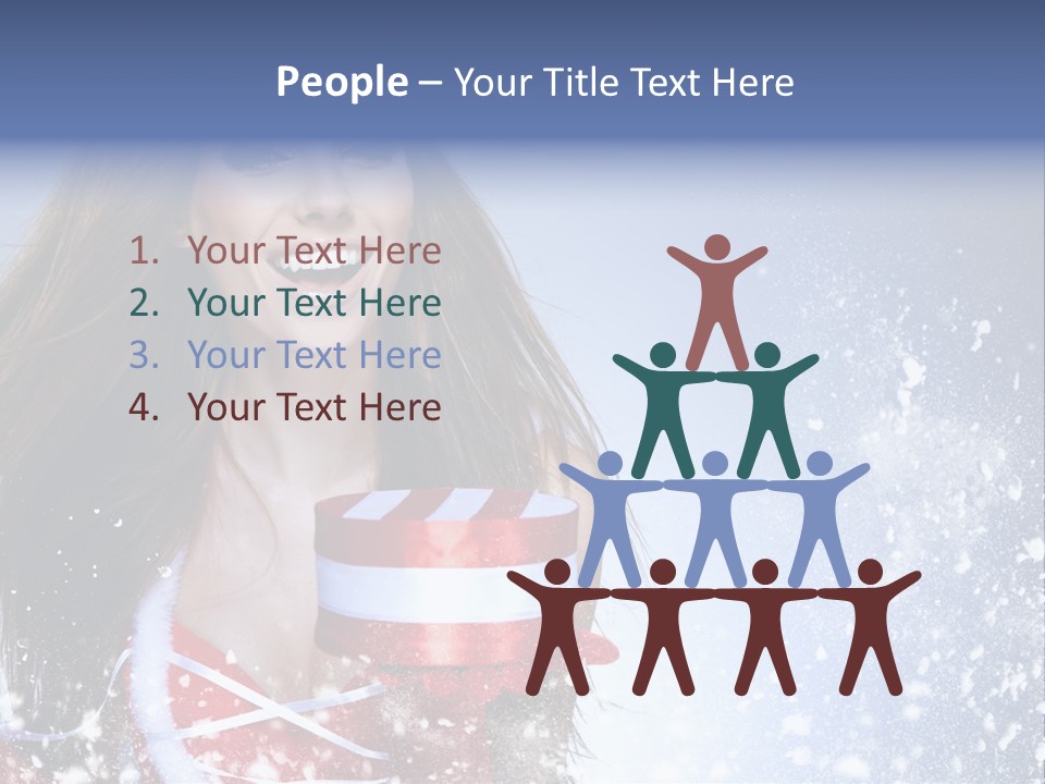 Christmas Ribbon Woman PowerPoint Template