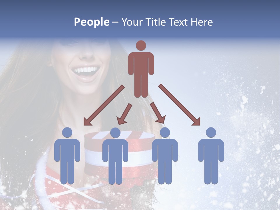 Christmas Ribbon Woman PowerPoint Template