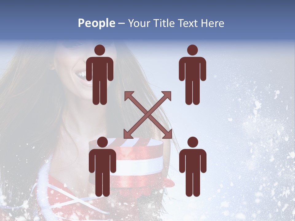 Christmas Ribbon Woman PowerPoint Template