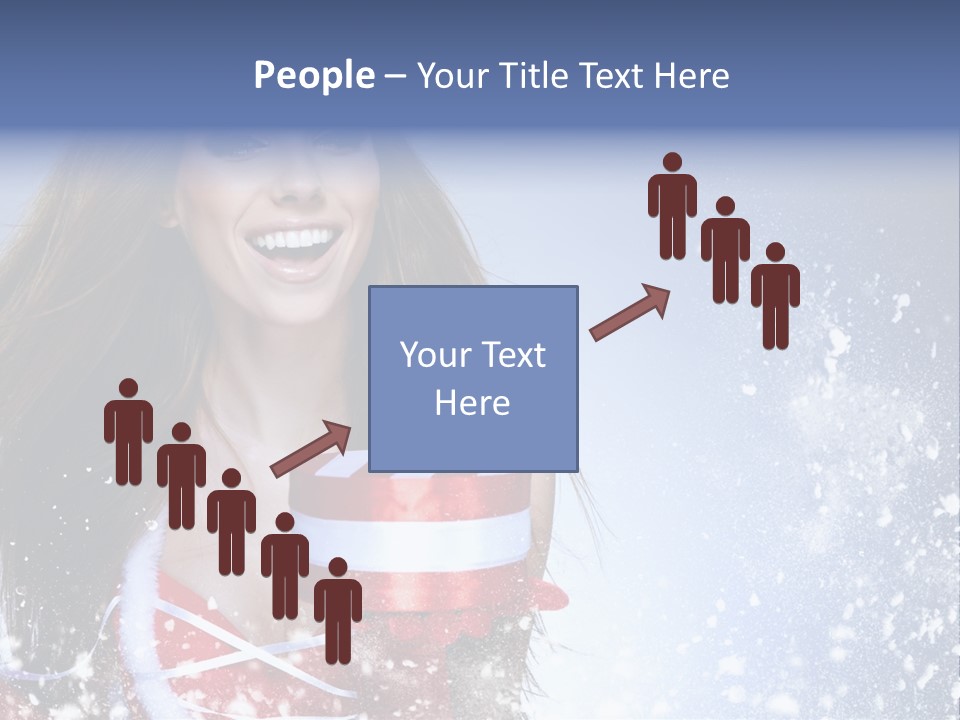 Christmas Ribbon Woman PowerPoint Template