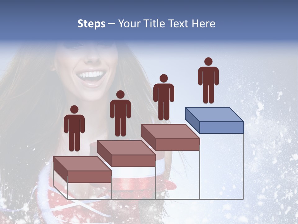 Christmas Ribbon Woman PowerPoint Template