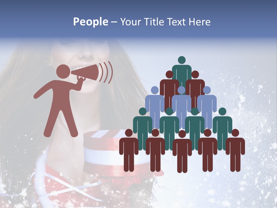 Christmas Ribbon Woman PowerPoint Template