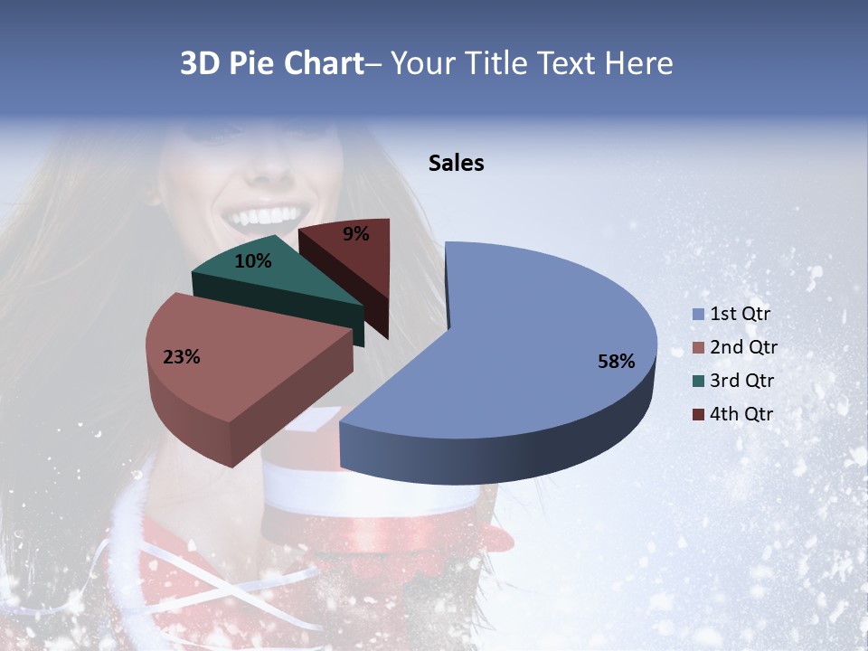 Christmas Ribbon Woman PowerPoint Template