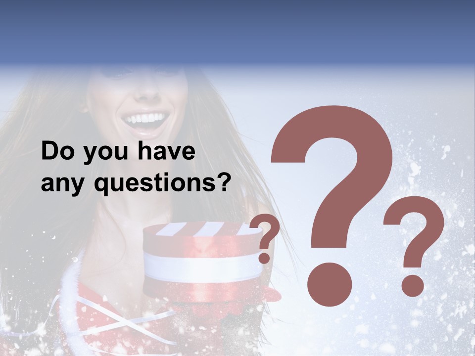 Christmas Ribbon Woman PowerPoint Template