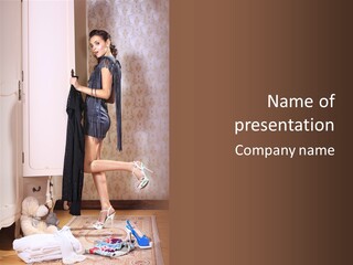 Beauty Textile Slidingdoor PowerPoint Template