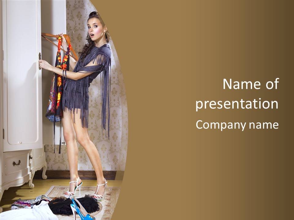 Attractive Female White PowerPoint Template