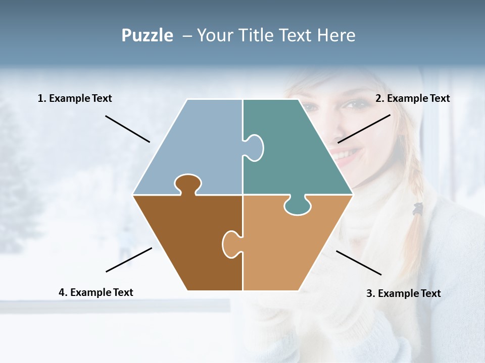 Young Adult Relaxing Lady PowerPoint Template