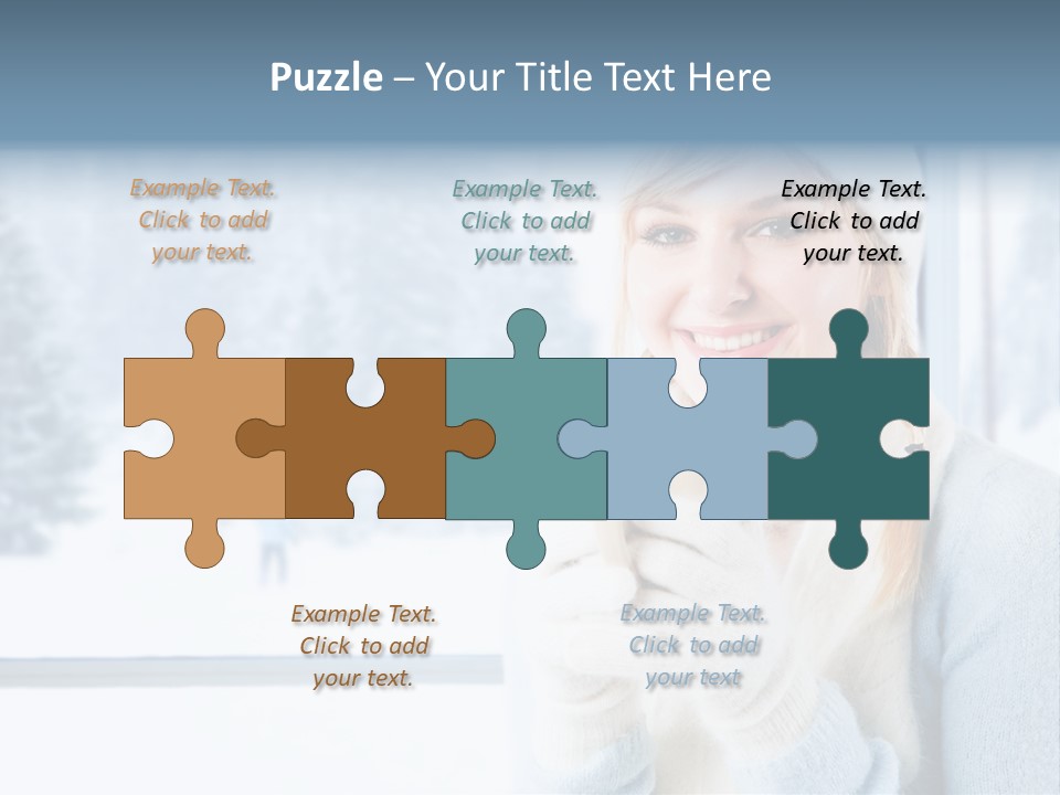 Young Adult Relaxing Lady PowerPoint Template