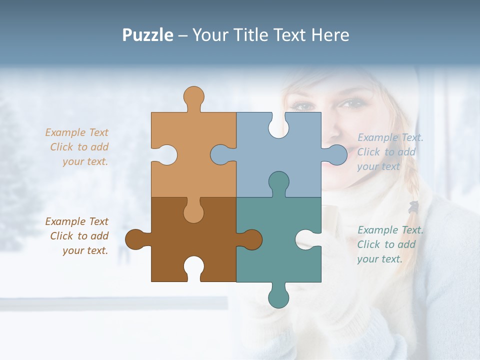 Young Adult Relaxing Lady PowerPoint Template