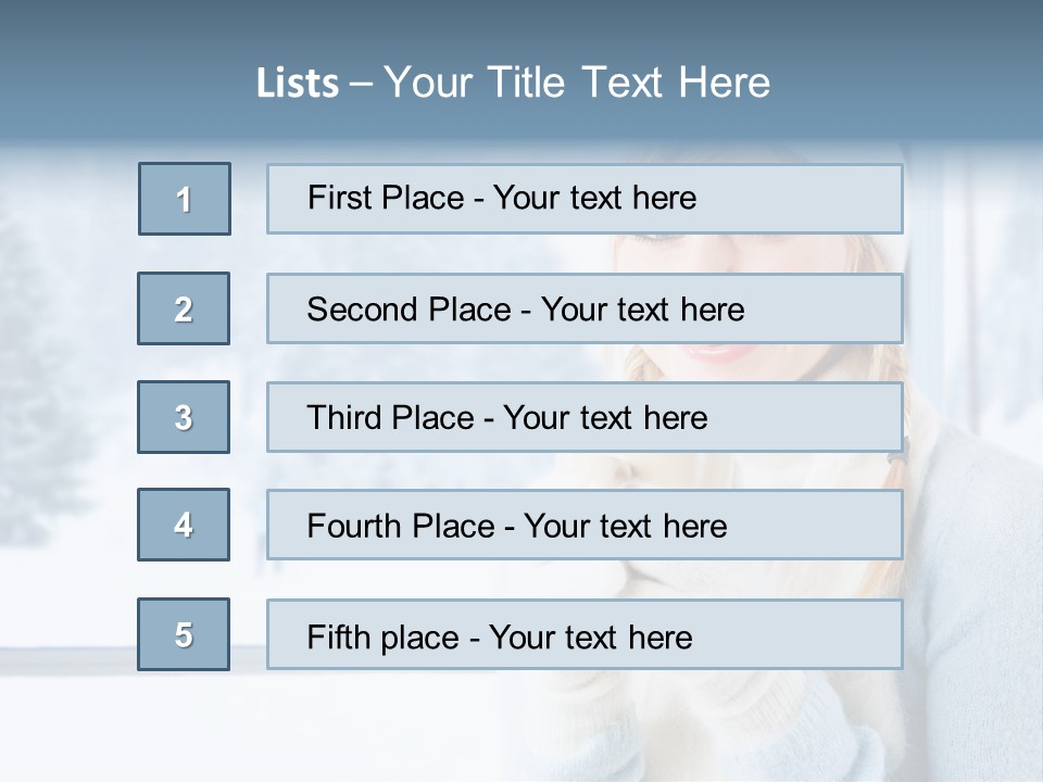 Young Adult Relaxing Lady PowerPoint Template