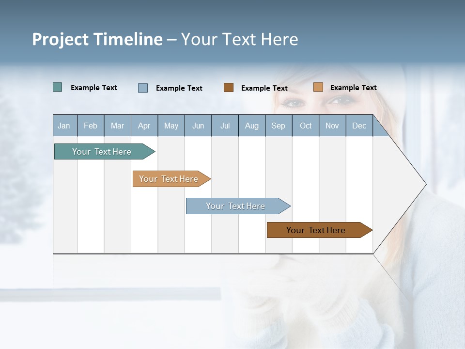 Young Adult Relaxing Lady PowerPoint Template