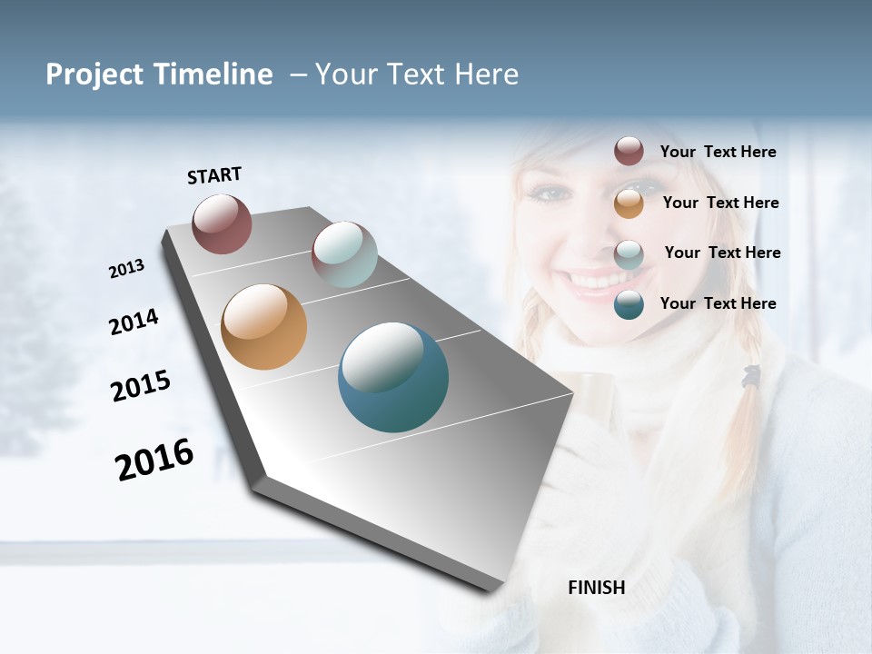 Young Adult Relaxing Lady PowerPoint Template