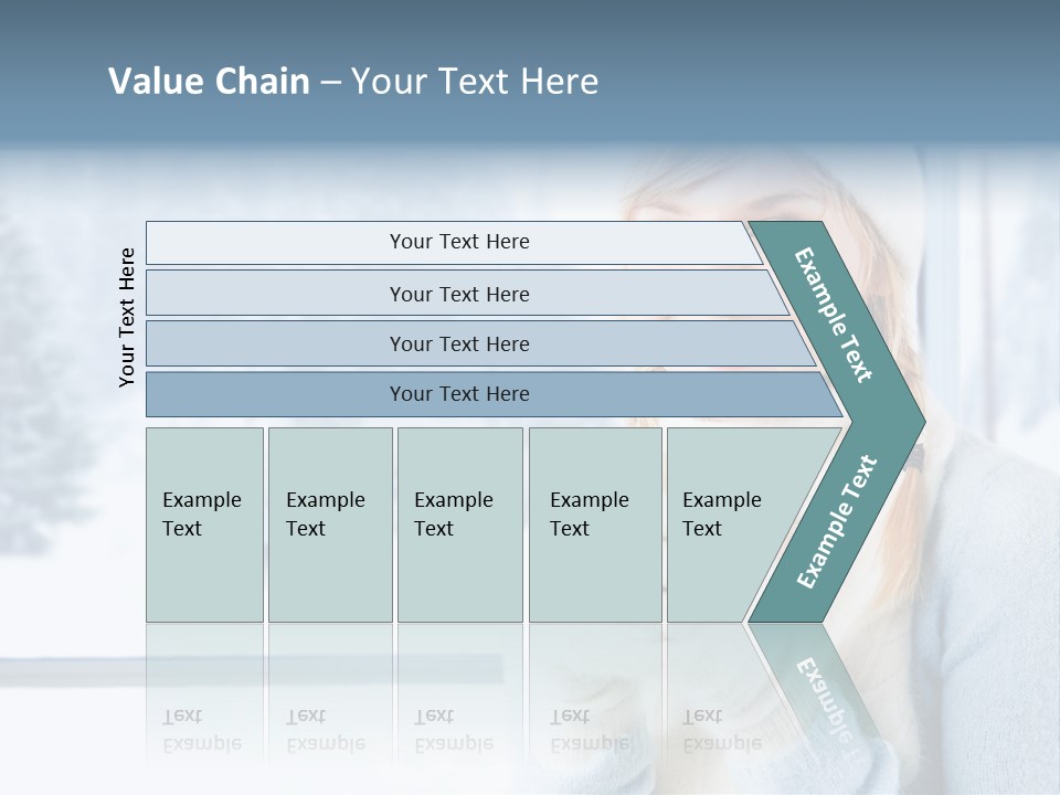 Young Adult Relaxing Lady PowerPoint Template