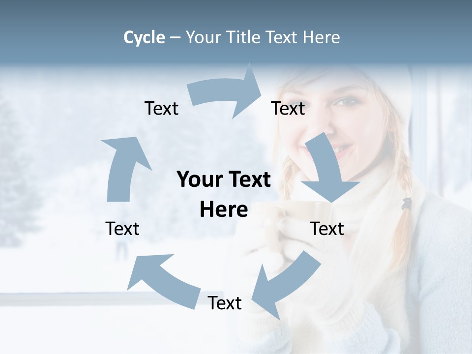 Young Adult Relaxing Lady PowerPoint Template