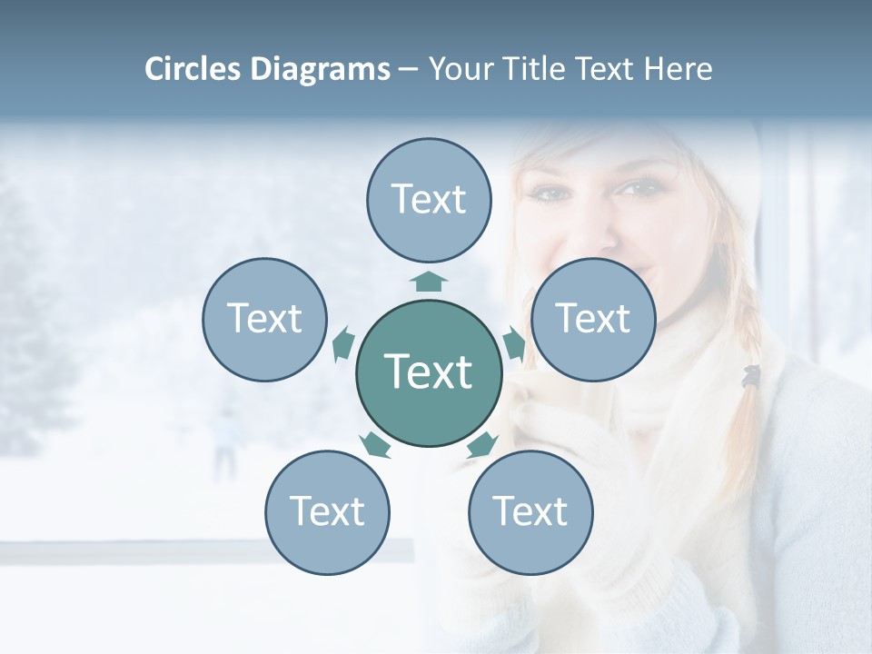 Young Adult Relaxing Lady PowerPoint Template