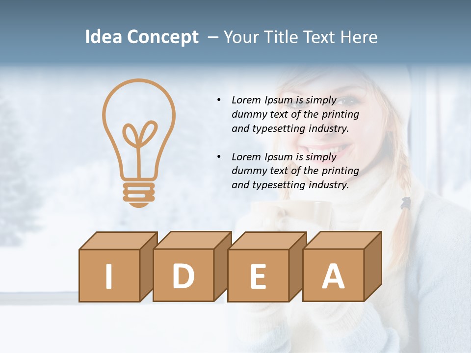 Young Adult Relaxing Lady PowerPoint Template