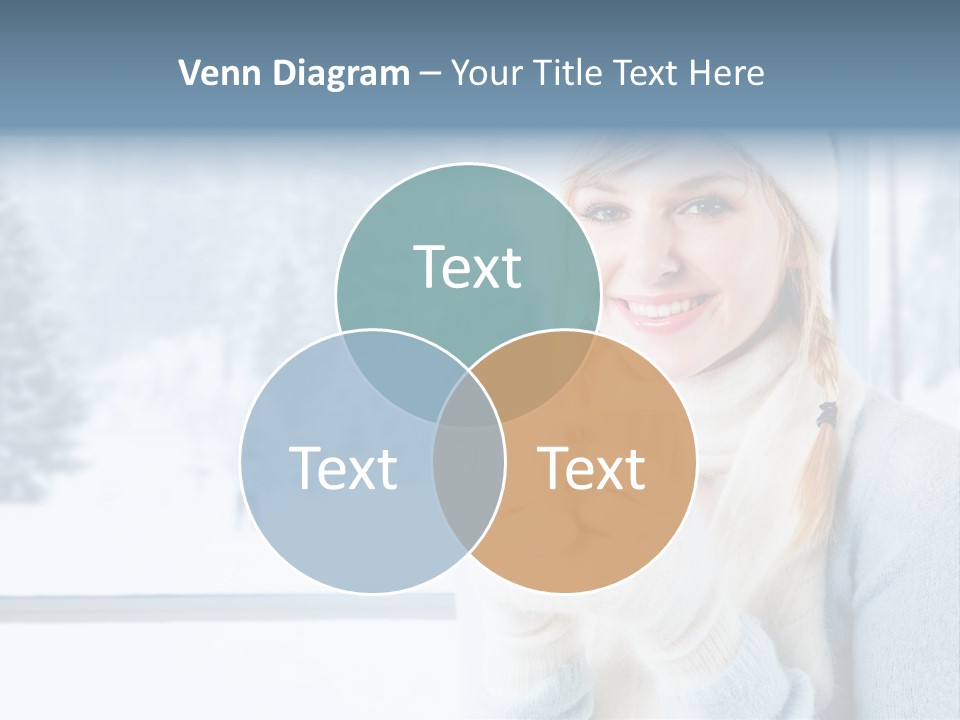 Young Adult Relaxing Lady PowerPoint Template