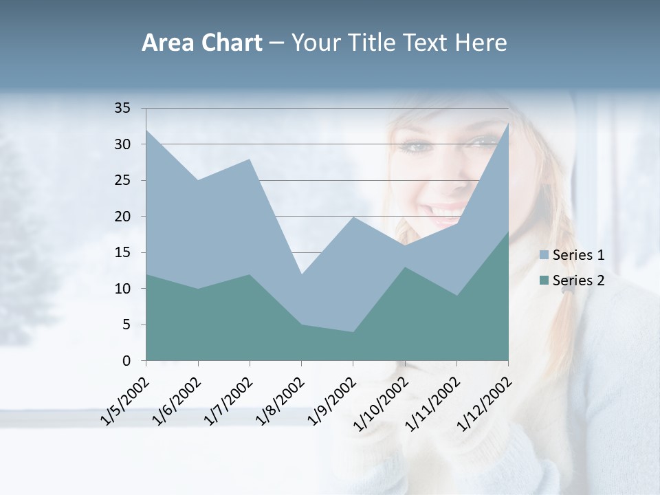 Young Adult Relaxing Lady PowerPoint Template