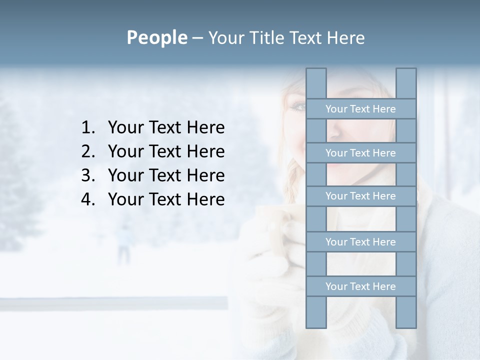 Young Adult Relaxing Lady PowerPoint Template