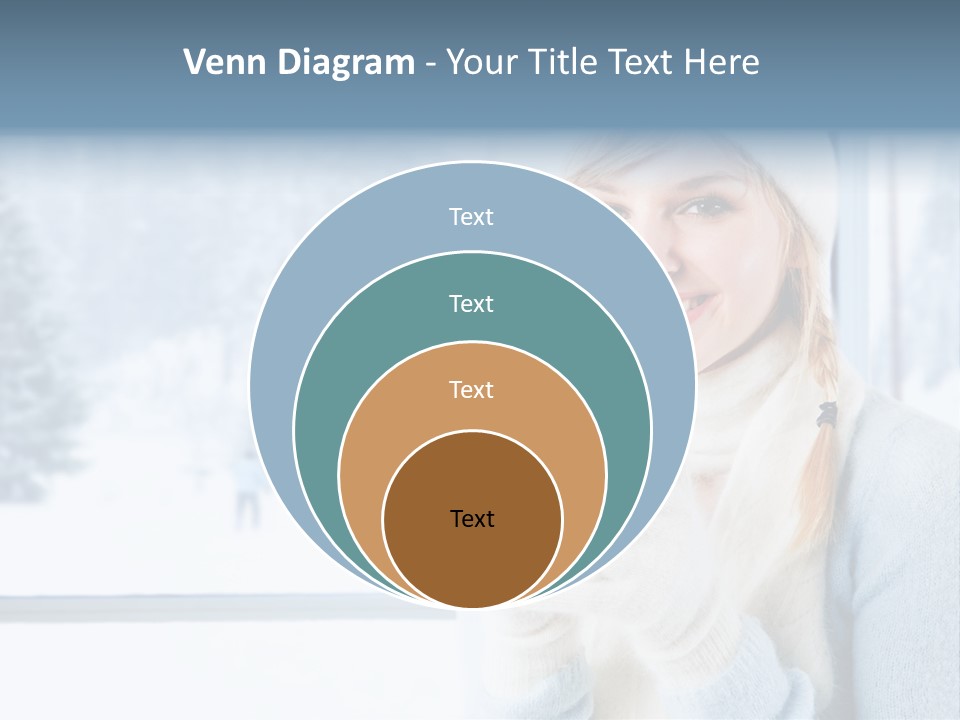 Young Adult Relaxing Lady PowerPoint Template