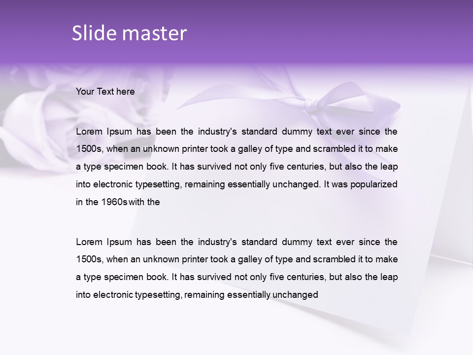 Greeting Holiday Copyspace Ribbon PowerPoint Template