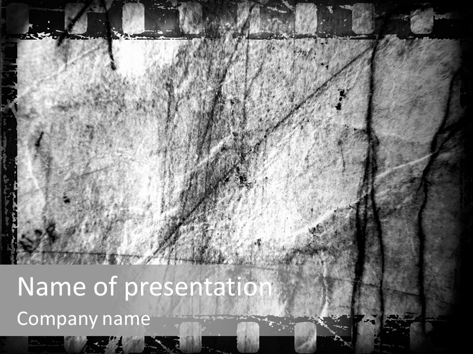 Monochrome Grunge Picture PowerPoint Template