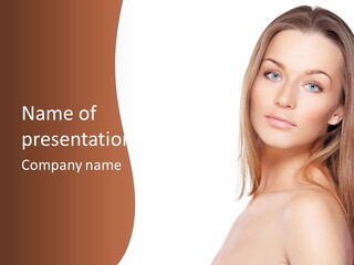 Sensuality Lips Looking PowerPoint Template