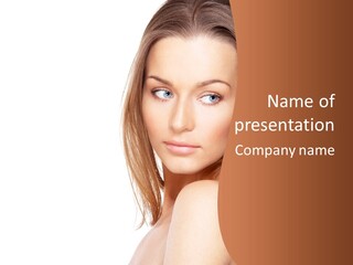 White Portrait Girl PowerPoint Template