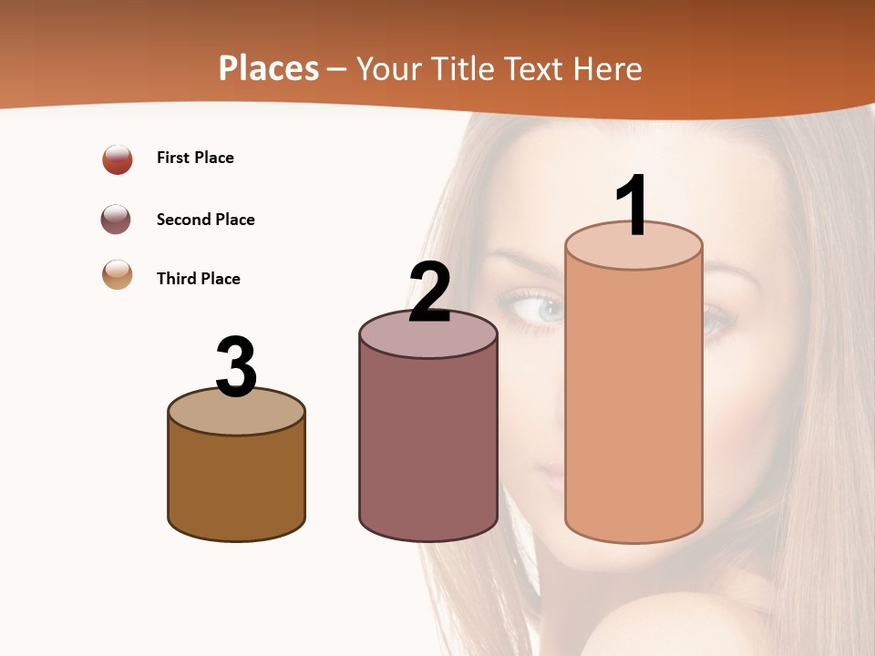 White Portrait Girl PowerPoint Template