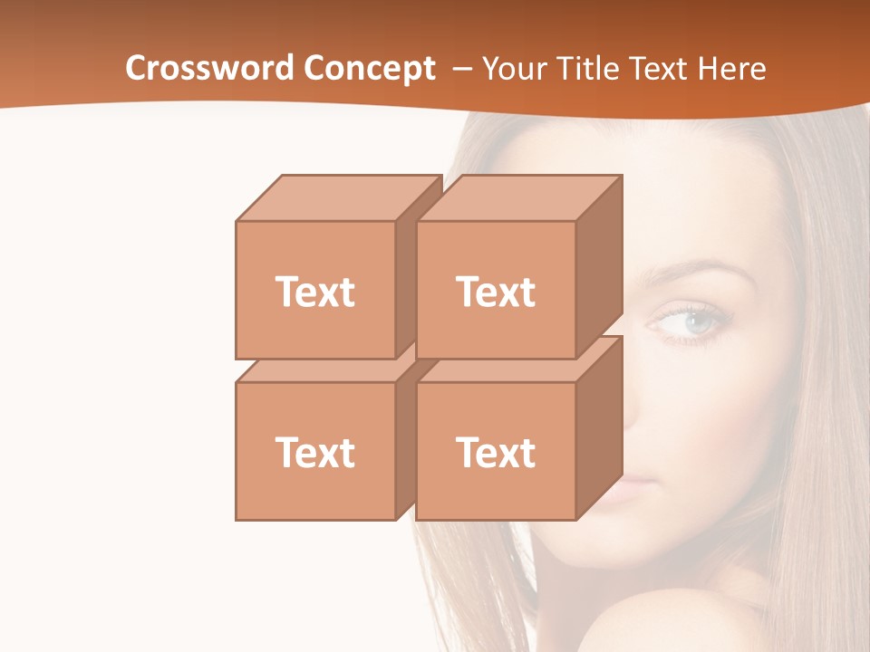 White Portrait Girl PowerPoint Template