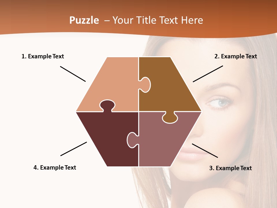 White Portrait Girl PowerPoint Template