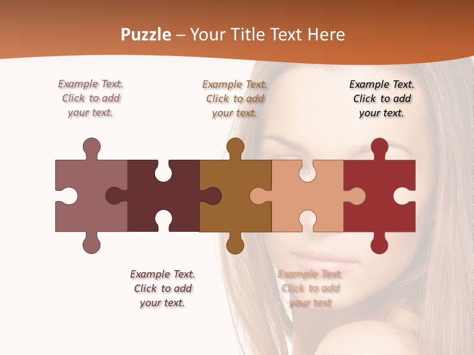 White Portrait Girl PowerPoint Template