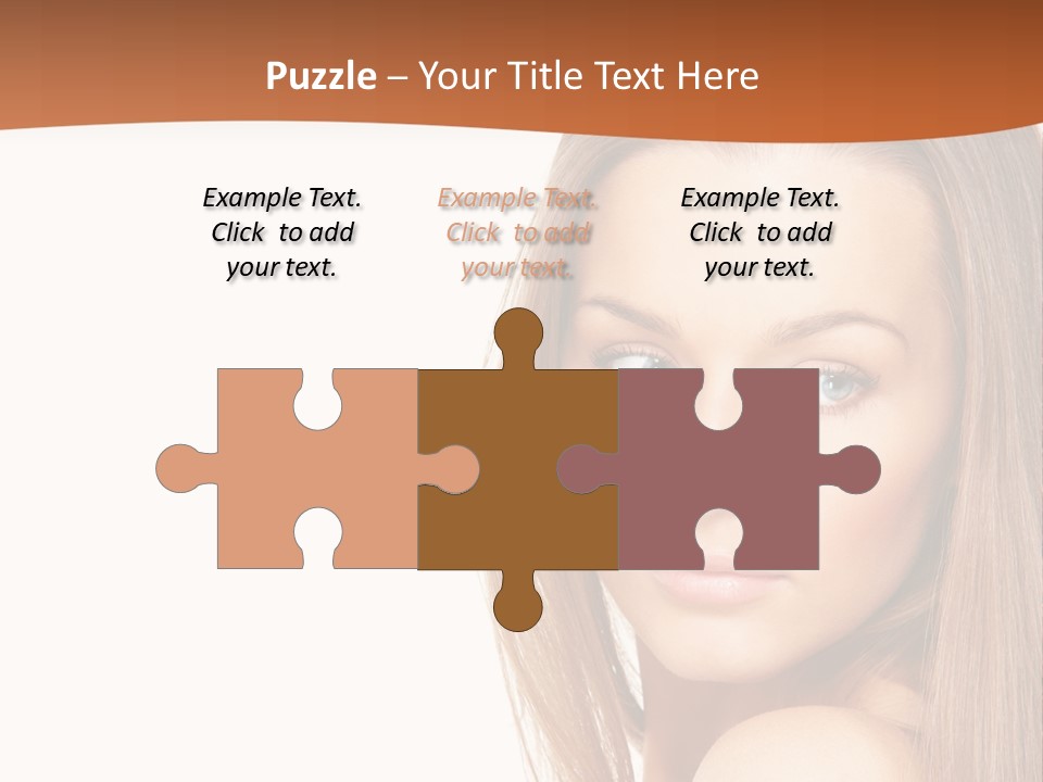 White Portrait Girl PowerPoint Template