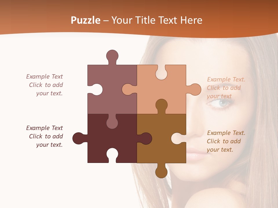 White Portrait Girl PowerPoint Template