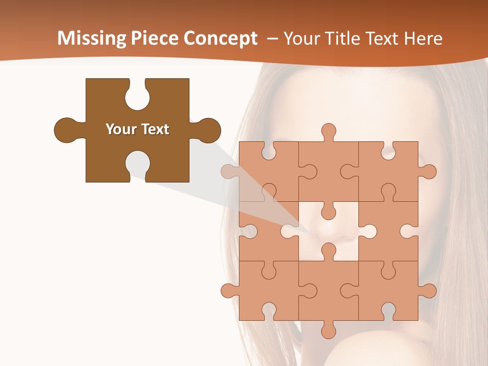 White Portrait Girl PowerPoint Template