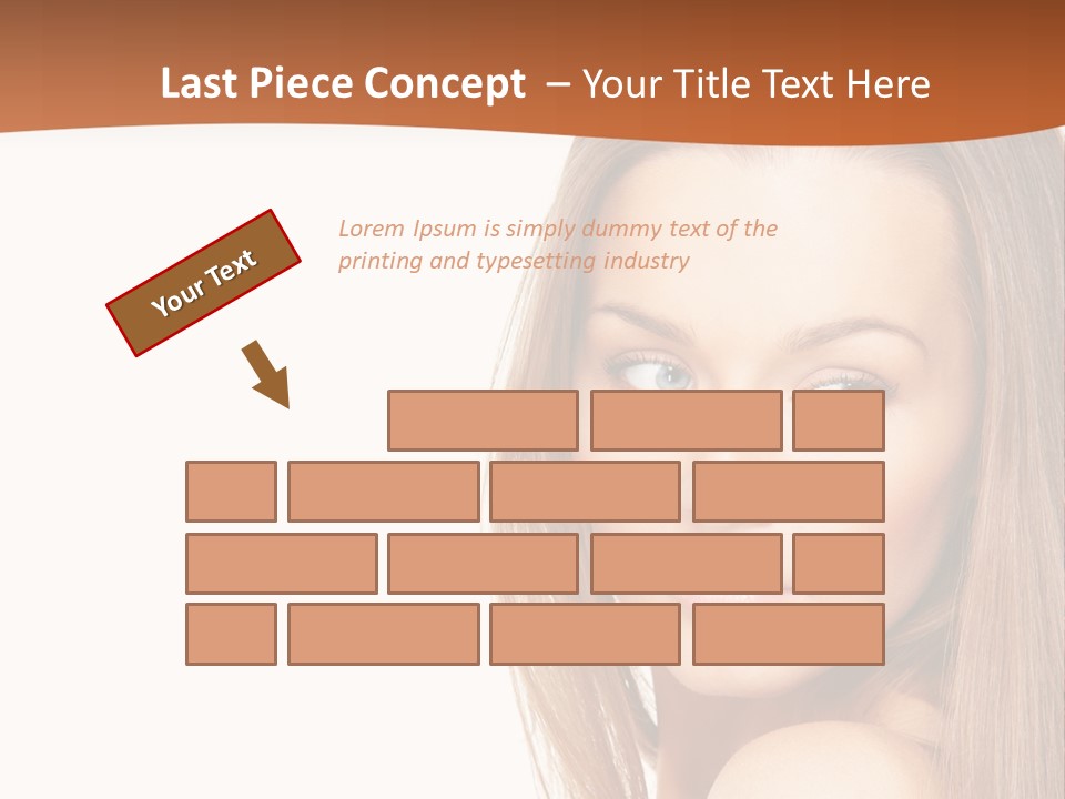 White Portrait Girl PowerPoint Template