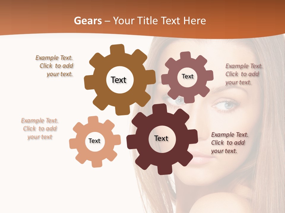 White Portrait Girl PowerPoint Template