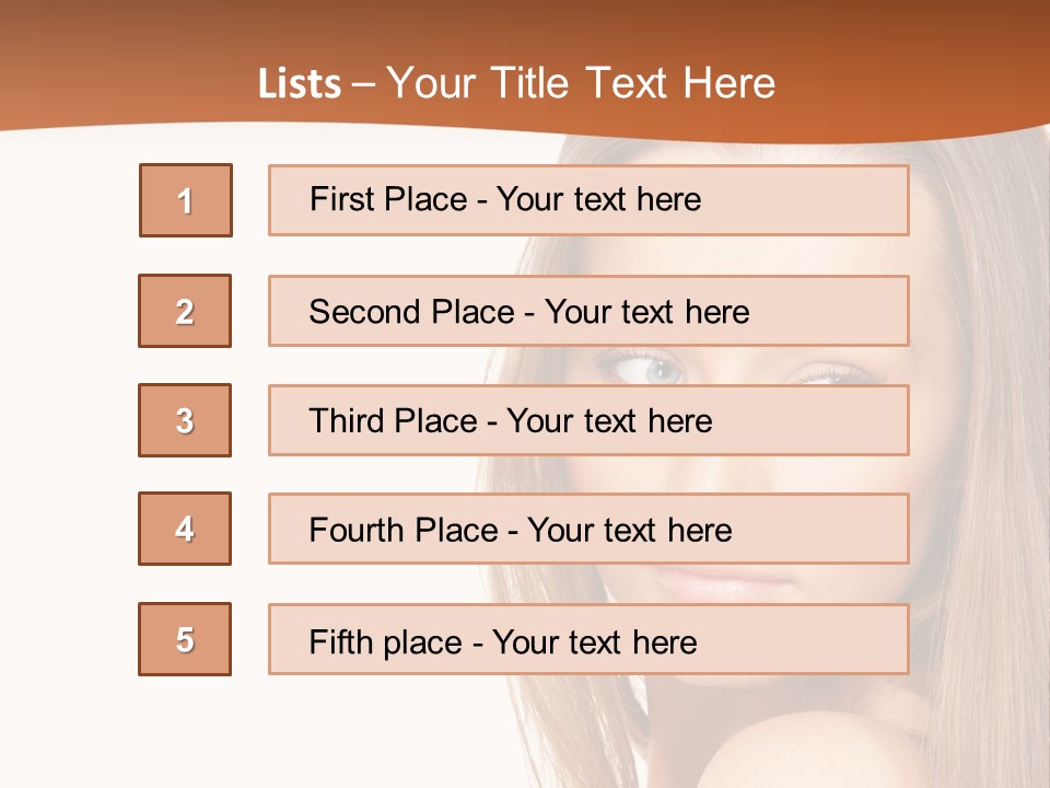 White Portrait Girl PowerPoint Template