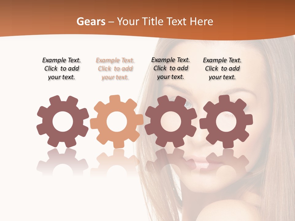 White Portrait Girl PowerPoint Template