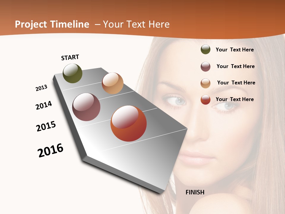 White Portrait Girl PowerPoint Template